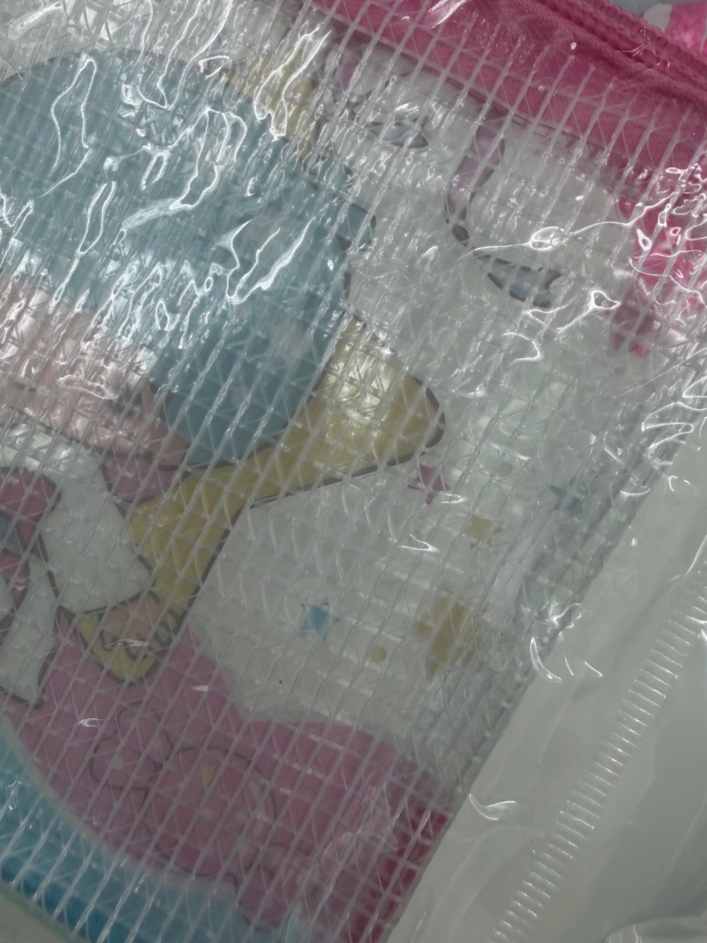 Little Twin Stars PVC Mesh Pouch NEW Bag Zipper Medium Pink Clear - Picture 5 of 8